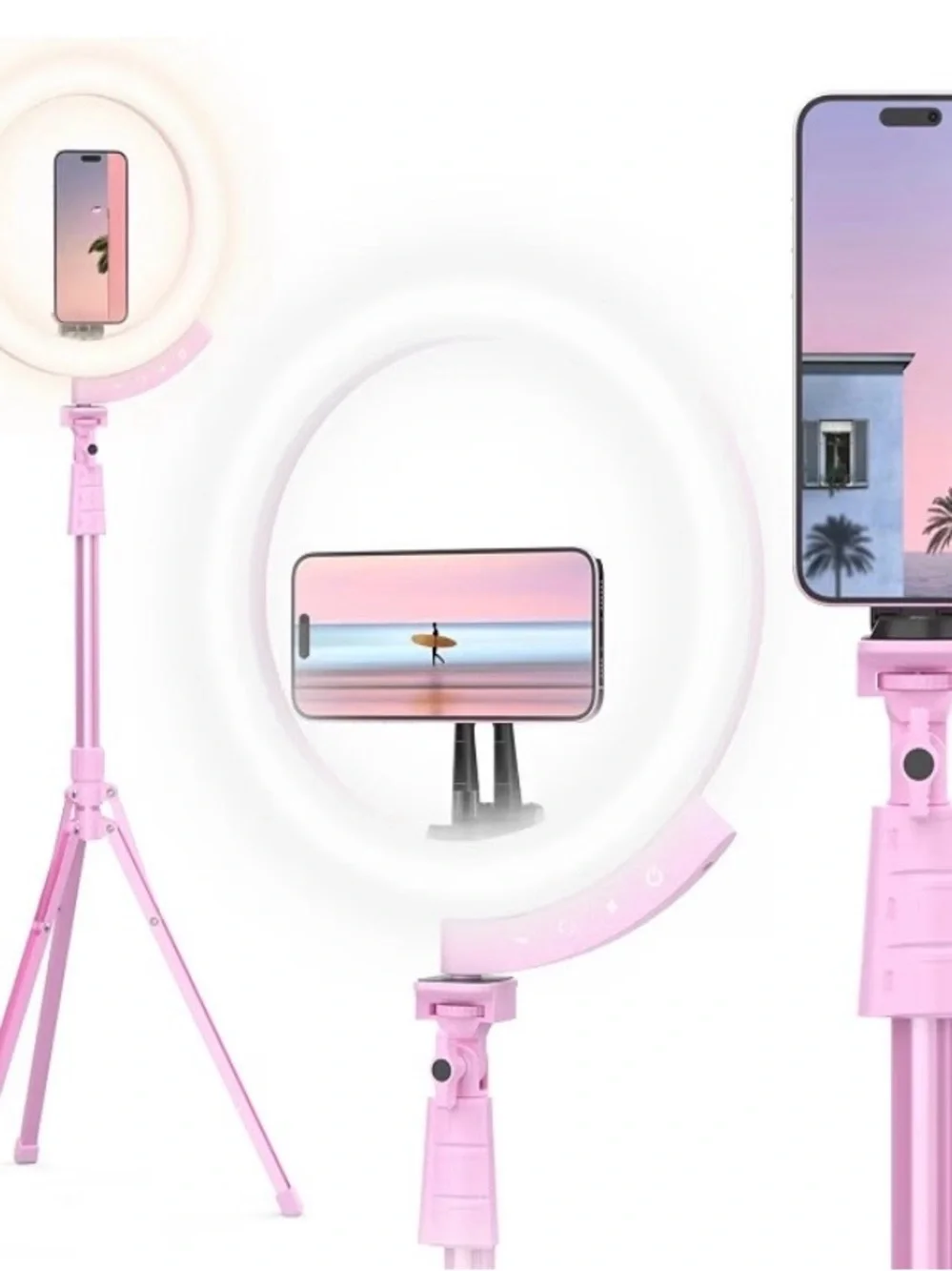 NEW 12'' LED Ring Light with 62'' Tripod Stand and Magnetic Phone Holder, Selfie
